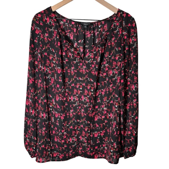 Thakoon For Designation Iconic Print Blouse Size Large Peasant Office Workwear - Picture 1 of 16